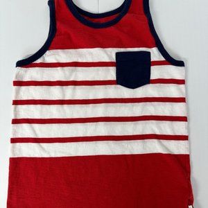 GAP KIDS BOYS SUMMER TANK TOP STRIPED RED WHITE AND BLUE SIZE MEDIUM